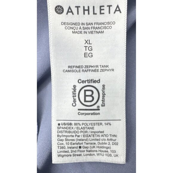 Athleta Women’s Zephyr Refined Crew Neck Tank Top Neck Stretch Activewear Sz XL - Picture 6 of 9